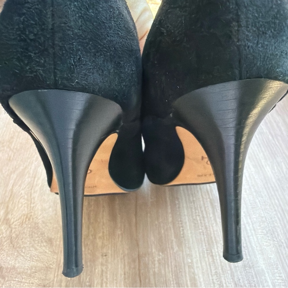 Cole Haan Nike collab Black 3.75 in high heel stiletto Suede booties Pumps sz 9B
